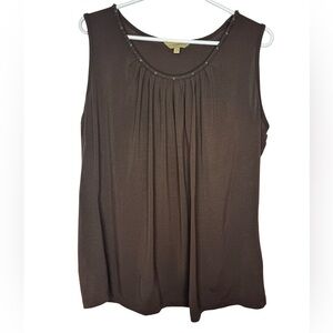 Y2K Sleeveless Embellished Pleated Top